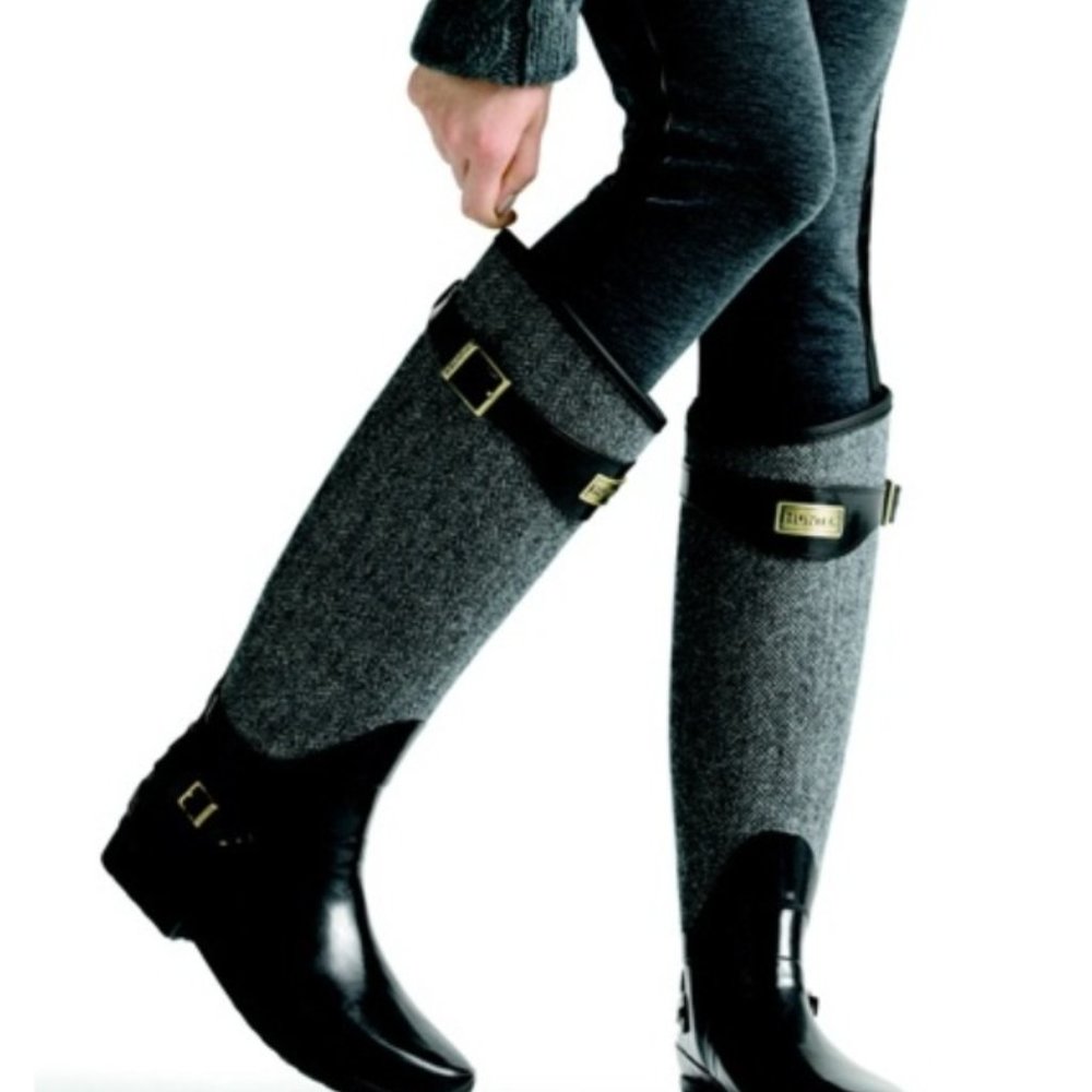 *Brown* Tweed Hunter Rain Boots